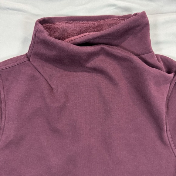 Athleta Cozy Karma Funnel Neck Sweatshirt Pullover Womens 2X Cabernet Heather - Picture 2 of 12